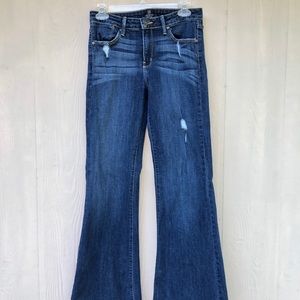 Just Black distressed flare dark denim jeans